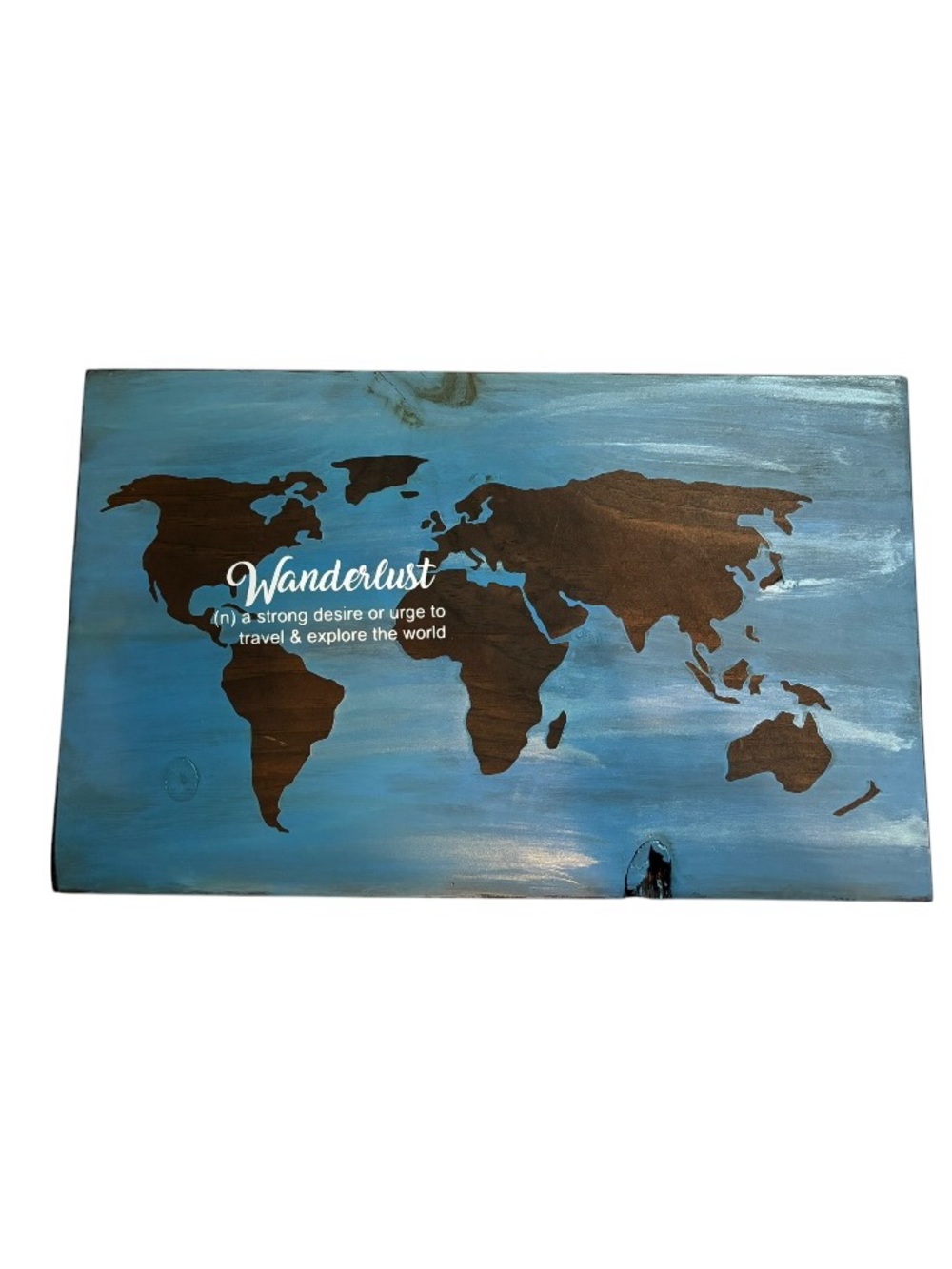 Wanderlust World Map Wall Art // Wood & Paint